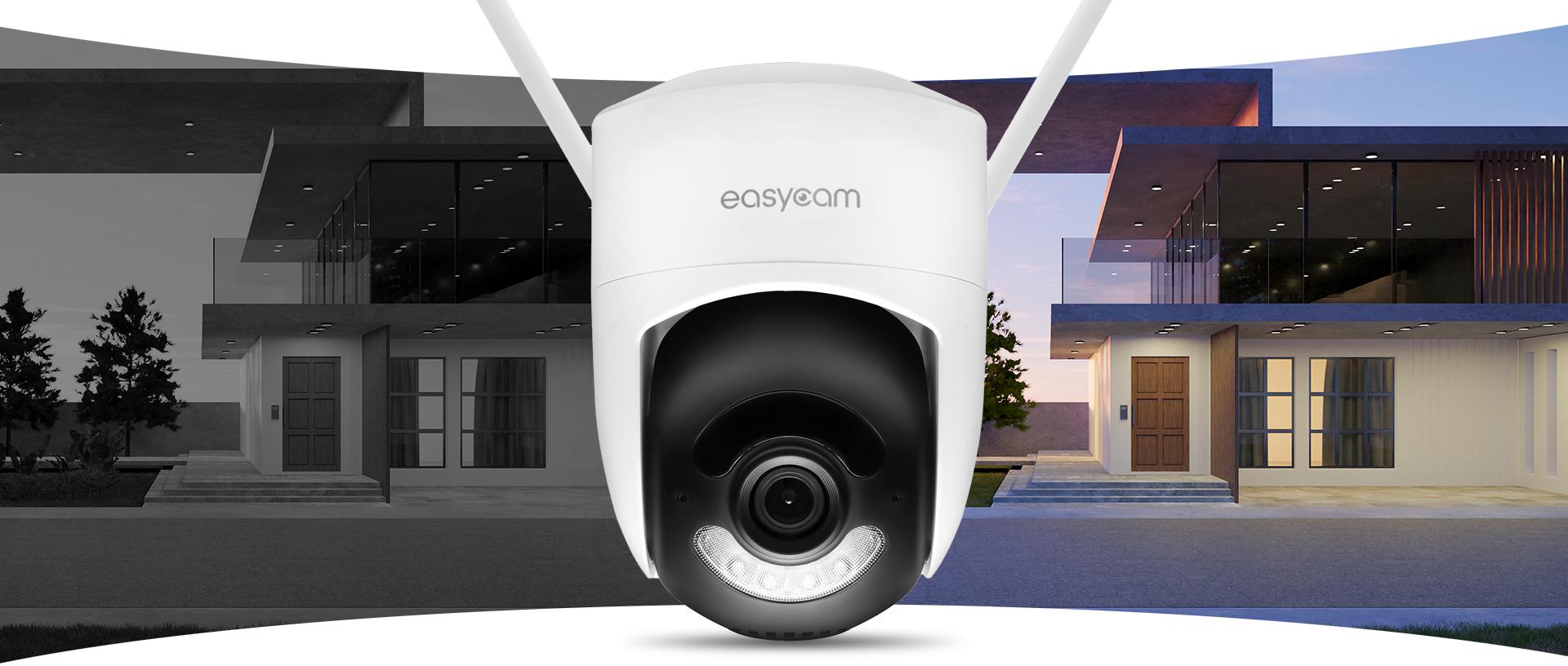 Kamera IP EasyCam obrotowa zewnętrzna WiFi Tuya 5MP EC-5PT4DL - pełna widoczność w nocy: