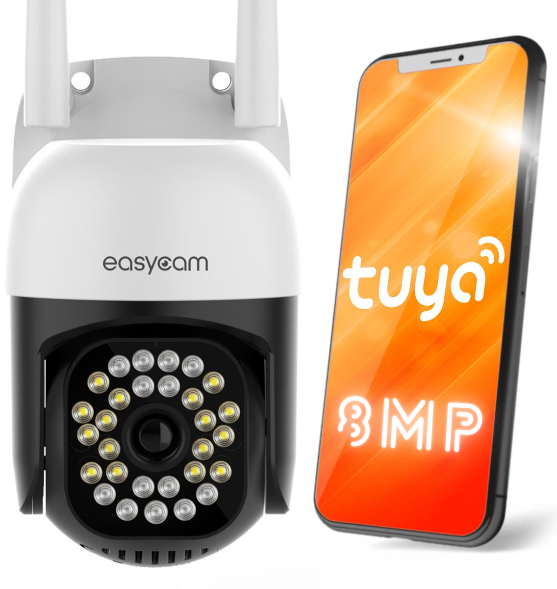 Obrotowa zewnętrzna kamera IP EasyCam Wi-Fi 8MPx - najważniejsze cechy:
