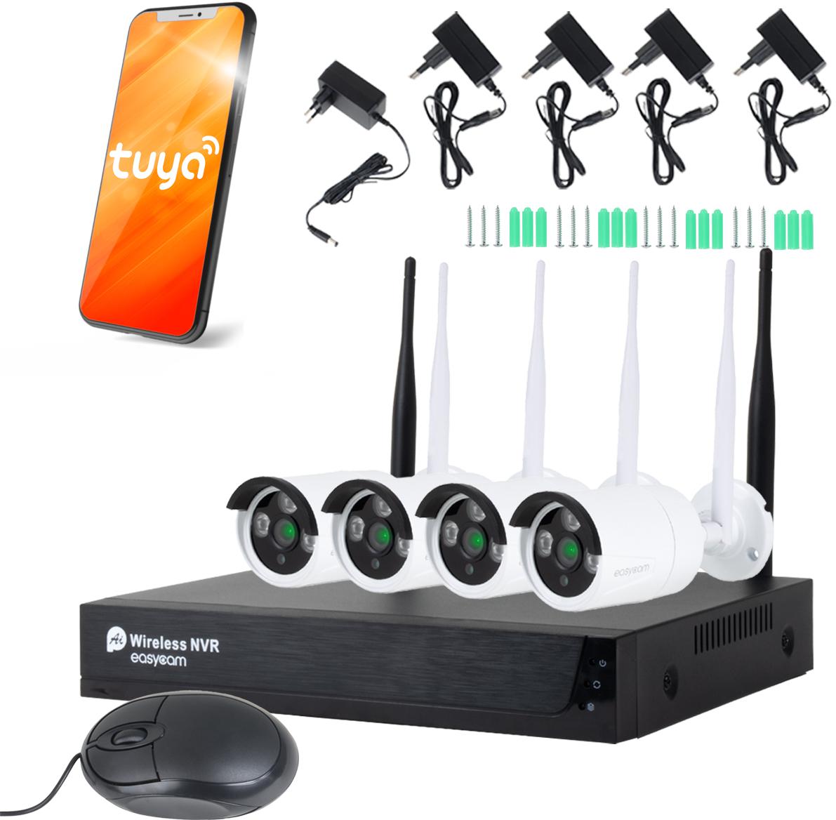 Bezprzewodowy zestaw do monitoringu EasyCam Wi-Fi 4 kamery 3MPx