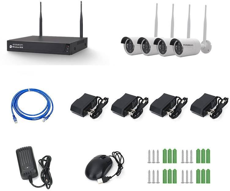 Zestaw EasyCam Wi-Fi Kit/NVR4CH/4-3T3IR - zawartość zestawu