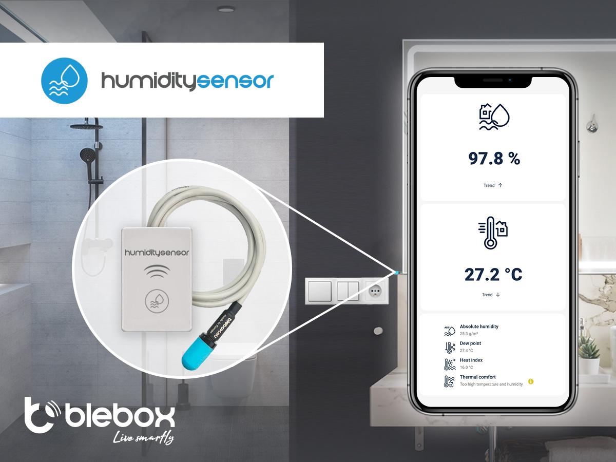 Czujnik temperatury i wilgotności BleBox humiditySensor - urządzenie kompatybilne z Twoim systemem Smart Home