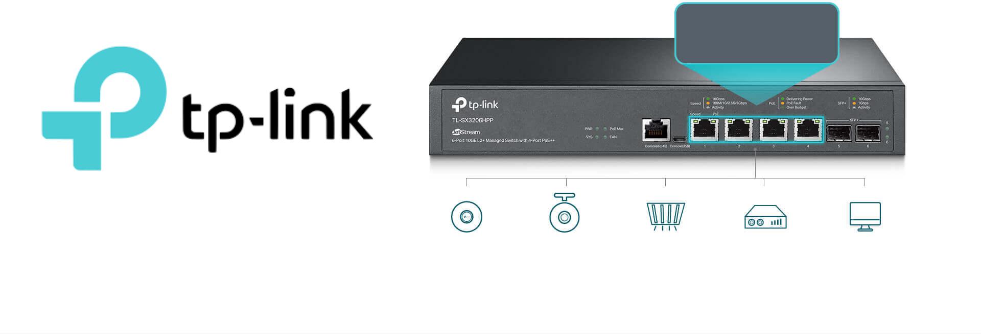 SWITCH TP-Link TL-SX3206HPP - sprostaj wymaganiom Wi-Fi 6 i Wi-Fi 6E dzięki portom 10G PoE++