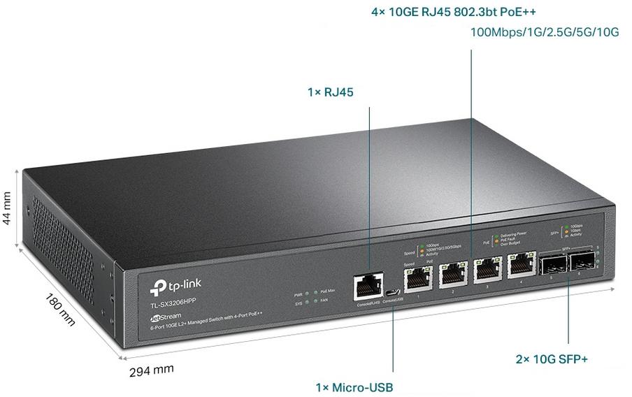 Przełącznik zarządzalny TP-Link TL-SX3206HPP - poznaj jego pozostałe zalety i możliwości: