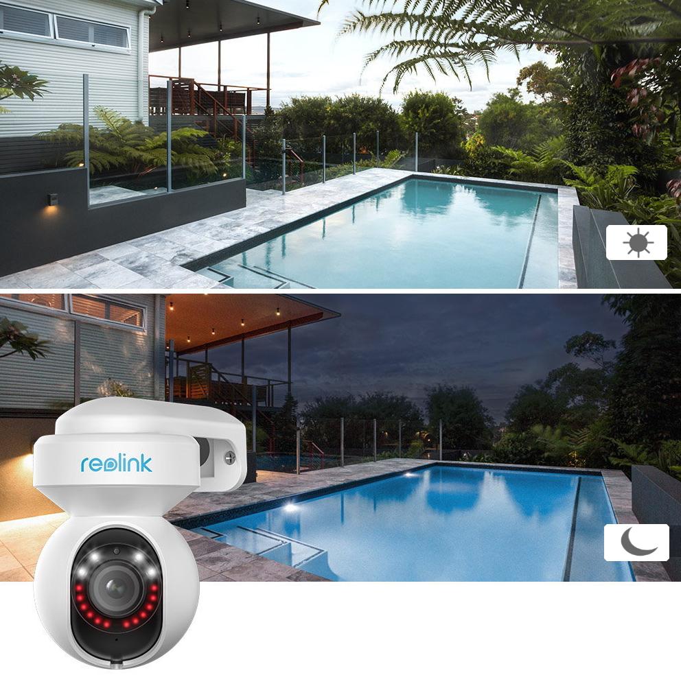 Reolink E1 Outdoor PTZ 5MPx Wi-Fi LED - obrotowa kamera zewnętrzna do monitoringu z kolorowym obrazem także w nocy!