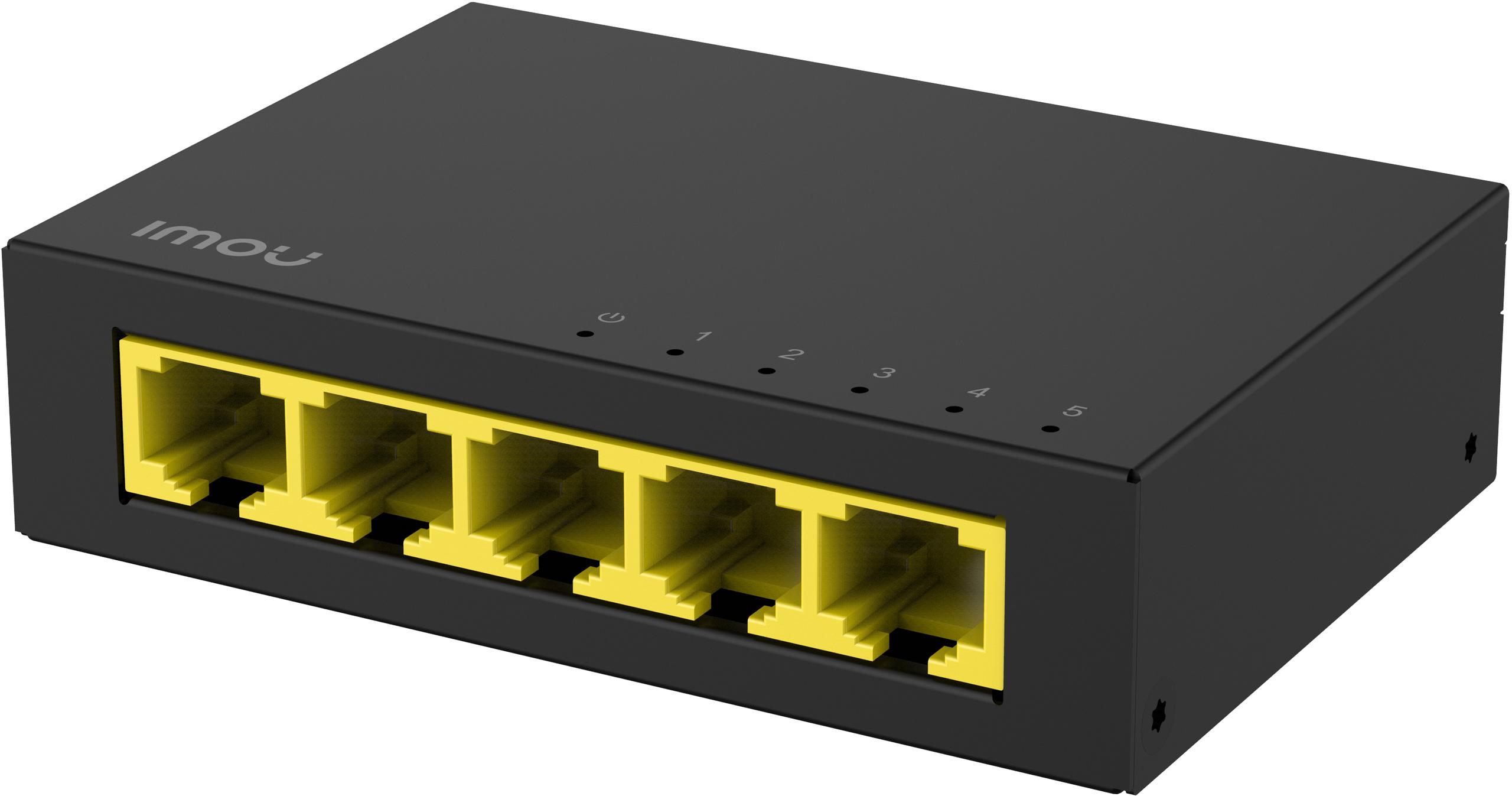 Switch Imou 5-portowy SG105 w metalowej obudowie - rozszerz sieć Ethernet, zapewniając szybki i stabilny transfer danych między urządzeniami