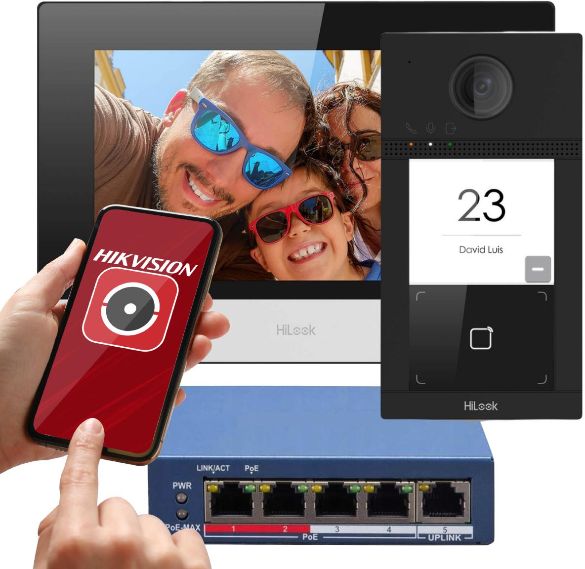 Najważniejsze cechy 1-rodzinnego zestawu wideodomofonowego HiLook by HikVision IP-VIS-Pro: