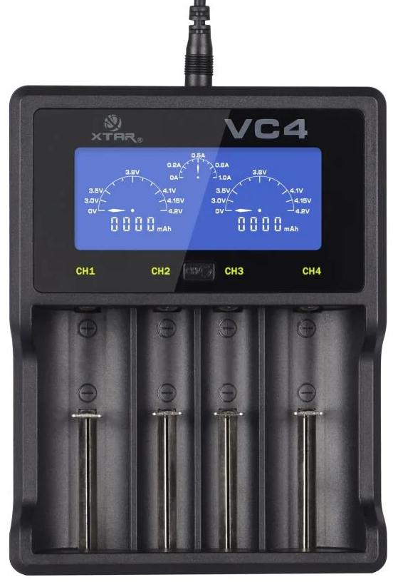 Ładowarka do akumulatorów cylindrycznych Li-ion / Ni-MH AA / AAA / 18650 Xtar VC4 z technologią ładowania TC/CC/VC