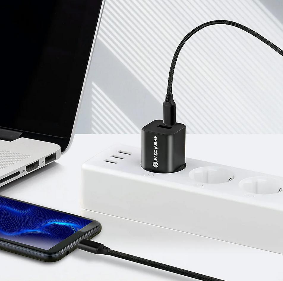 Kabel USB-C everActive zaprojektowany tak, by zapewnić Twojemu urządzeniu maksymalną szybkość ładowania