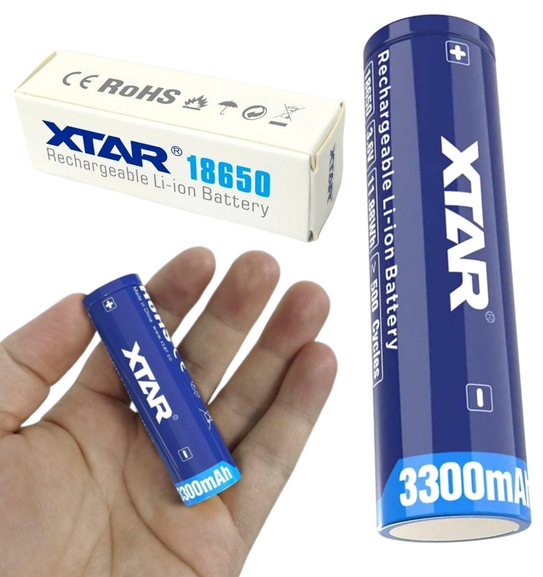 Najważniejsze cechy 1 szt. akumulatora Xtar 18650 3300mAh Li-ION 3,6V z zabezpieczeniem
