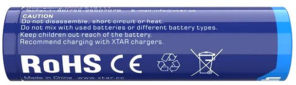 Akumulator 18650 Li-Ion 3,6V Xtar 3300mAh (1 szt.) z zabezpieczeniem