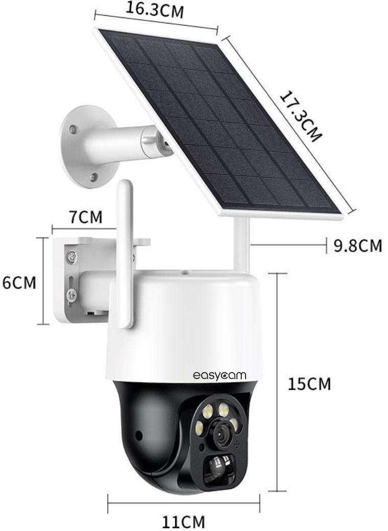 Wymiary kamery solarnej EC-3PT4DL-S: