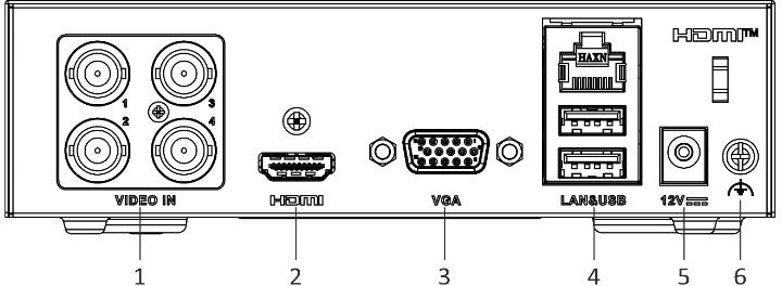 Rejestrator 4w1 Hilook by Hikvision 2MPx SSD-DVR-2MP - schemat złączy połączeniowych: