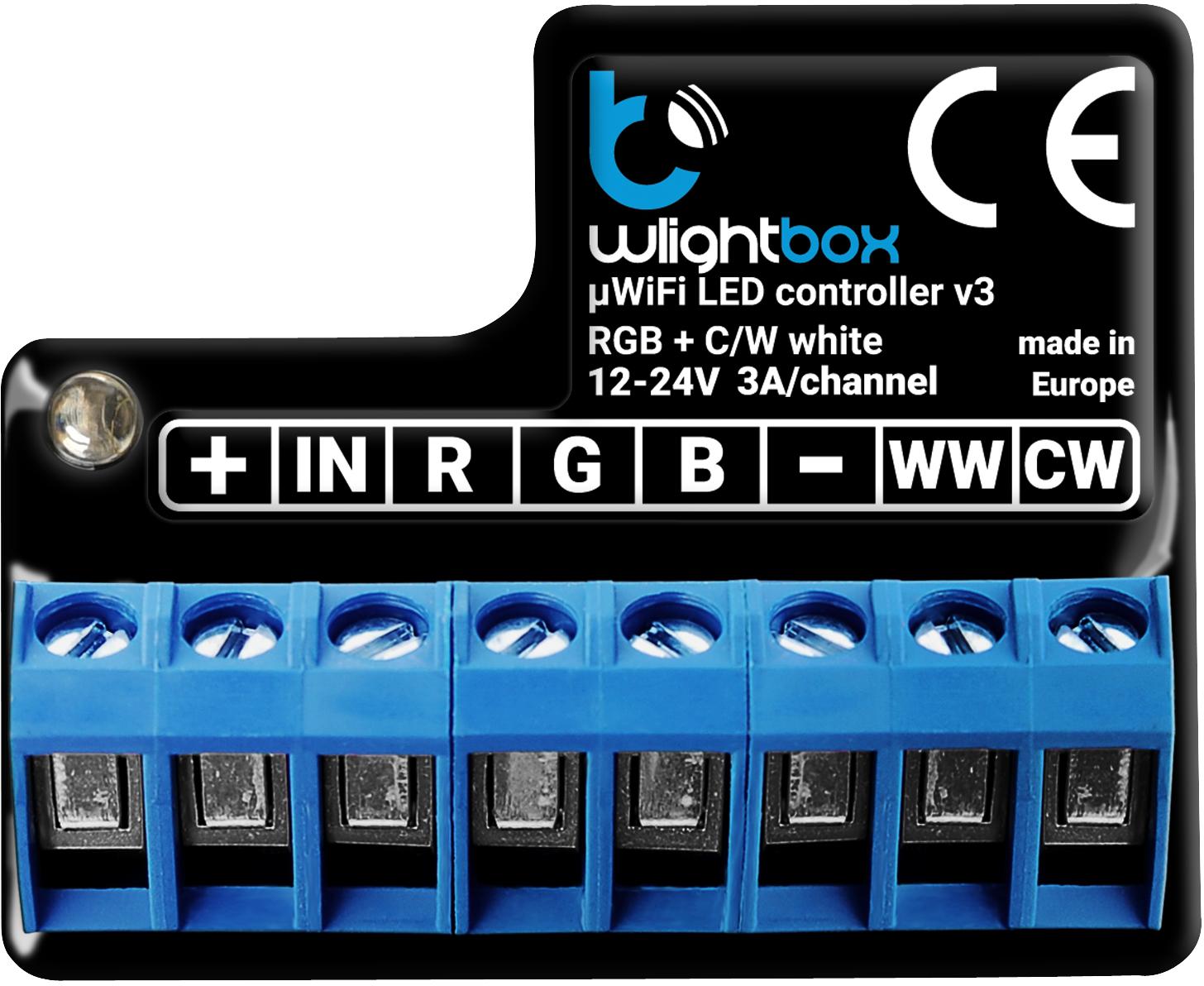 Sterownik LED RGBW Wi-Fi kompatybilny z aplikacją Android / iOS BleBox wLightBox v3 - najważniejsze cechy: