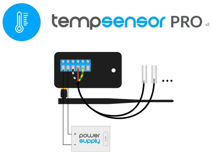 BleBox tempSensor PRO v2 - schemat podłączenia czujnika: