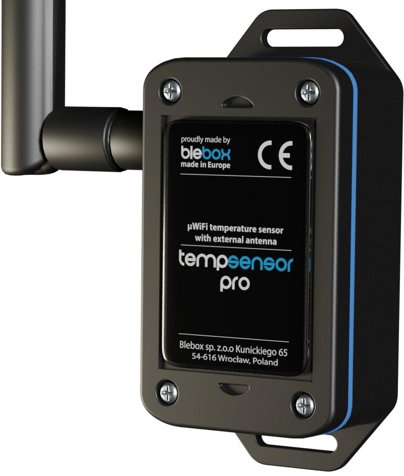 Miniaturowy czujnik temperatury z anteną zewnętrzną BleBox tempSensor PRO v2 - najważniejsze cechy urządzenia: