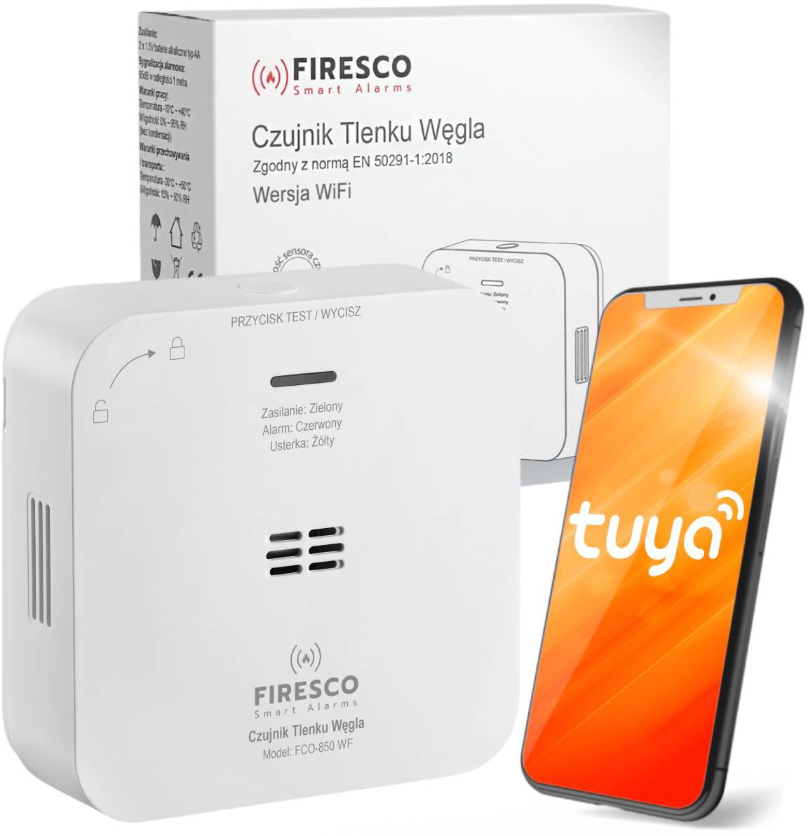Czujnik czadu z sensorem elektrochemicznym i modułem Wi-Fi Firesco FCO-850 WF - najważniejsze cechy: