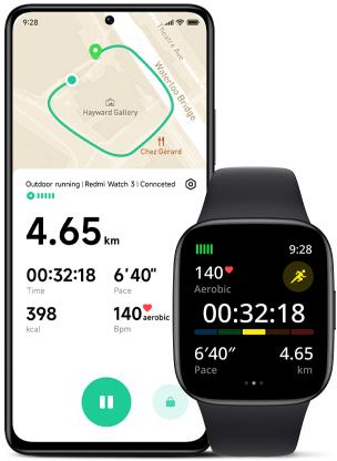 Smartwatch Xiaomi Redmi Watch 3 - śledzenie krok po kroku