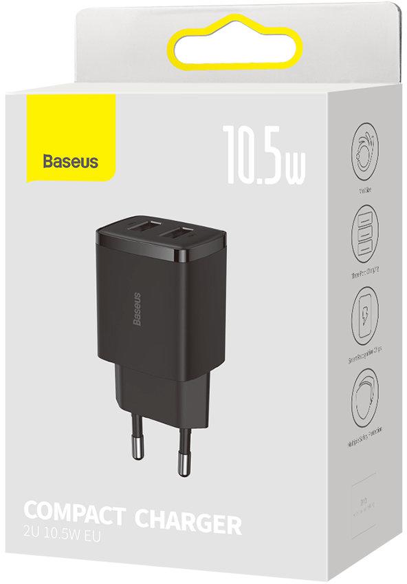Ładowarka sieciowa Baseus Compact 2x USB-A 10.5 W CCXJ010201 – specyfikacja i dane techniczne urządzenia: