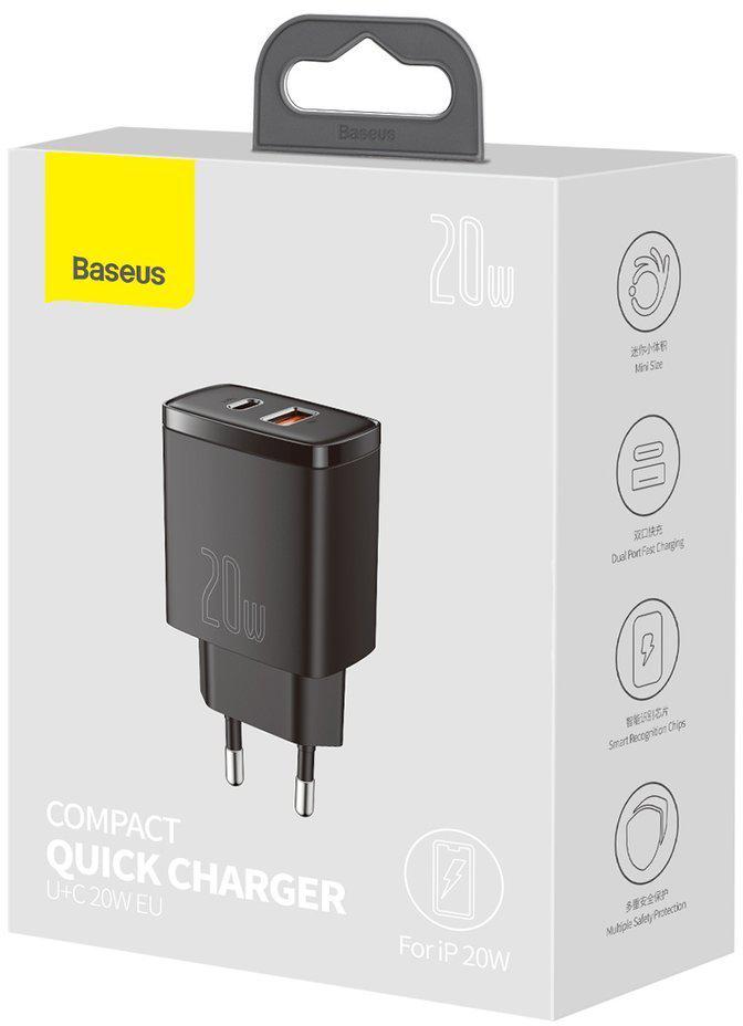 Uniwersalna ładowarka sieciowa Baseus Compact Quick Charger PD QC 3.0 20W - specyfikacja i dane techniczne:
