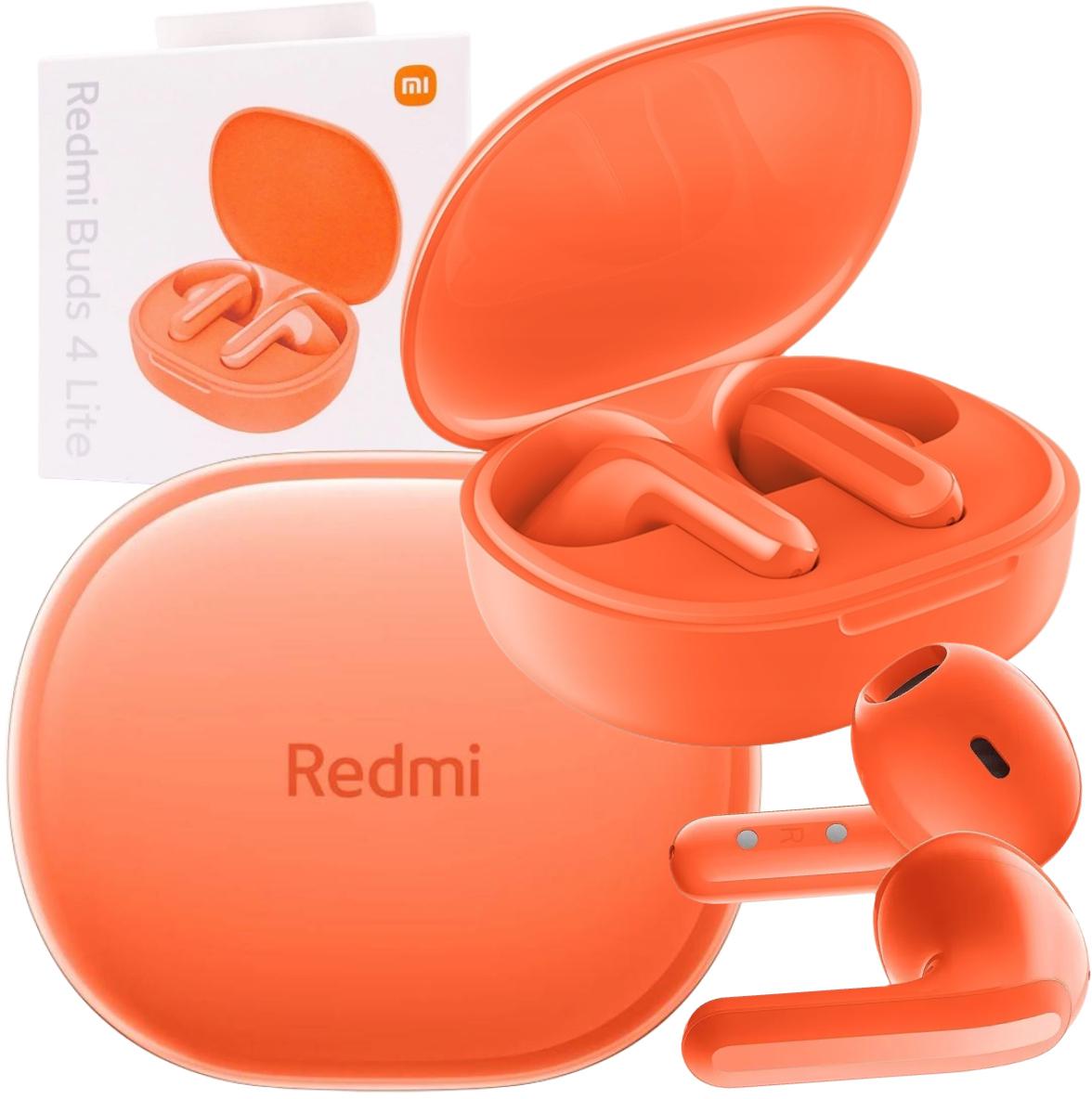 Pomarańczowe słuchawki bezprzewodowe z modułem Bluetooth 5.3 Xiaomi Redmi Buds 4 Lite - najważniejsze cechy: