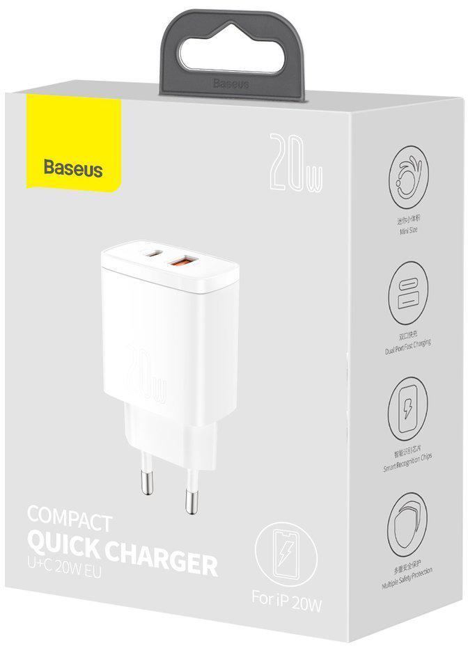 Uniwersalna ładowarka sieciowa Baseus Compact Quick Charger PD QC 3.0 20W - specyfikacja i dane techniczne: