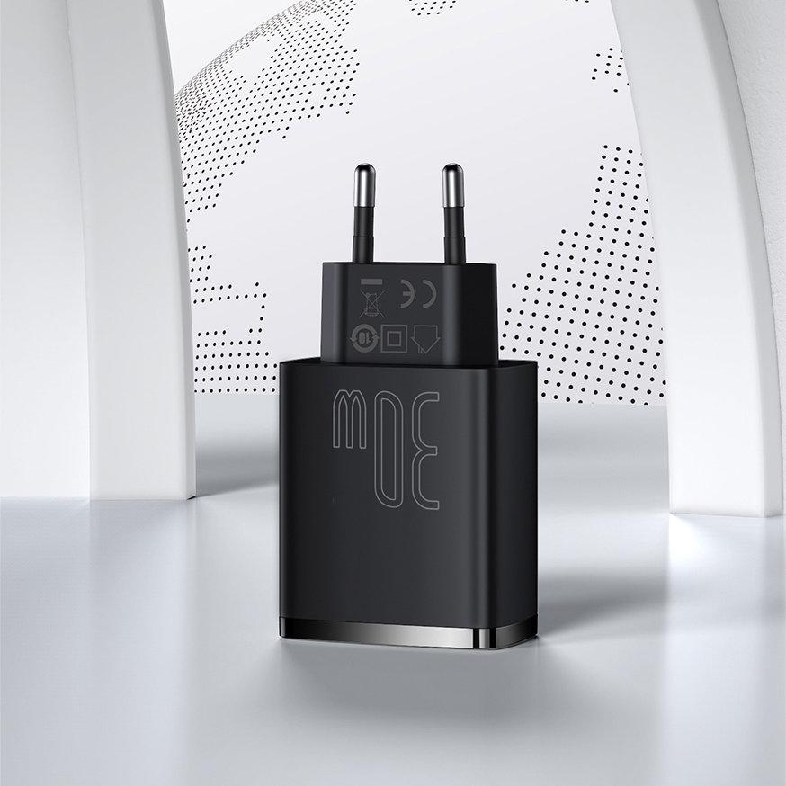 Baseus Compact Quick Charger 30W 2x USB-A 1x USB-C - poznaj jej parametry prądowe: