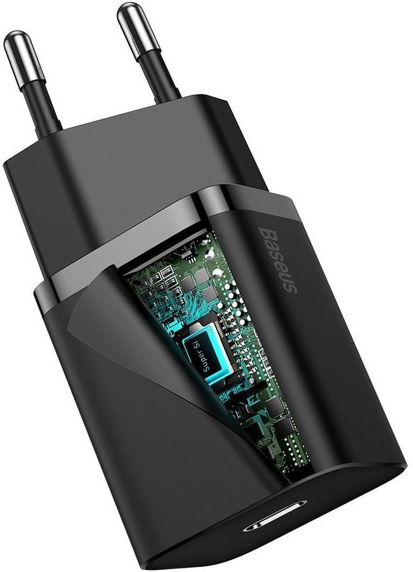Baseus Super Si Quick Charger 1C TZCCSUP-L01 25W 1x USB-C PD 3.0 QC 3.0 - ładowarka z kompletem zabezpieczeń: