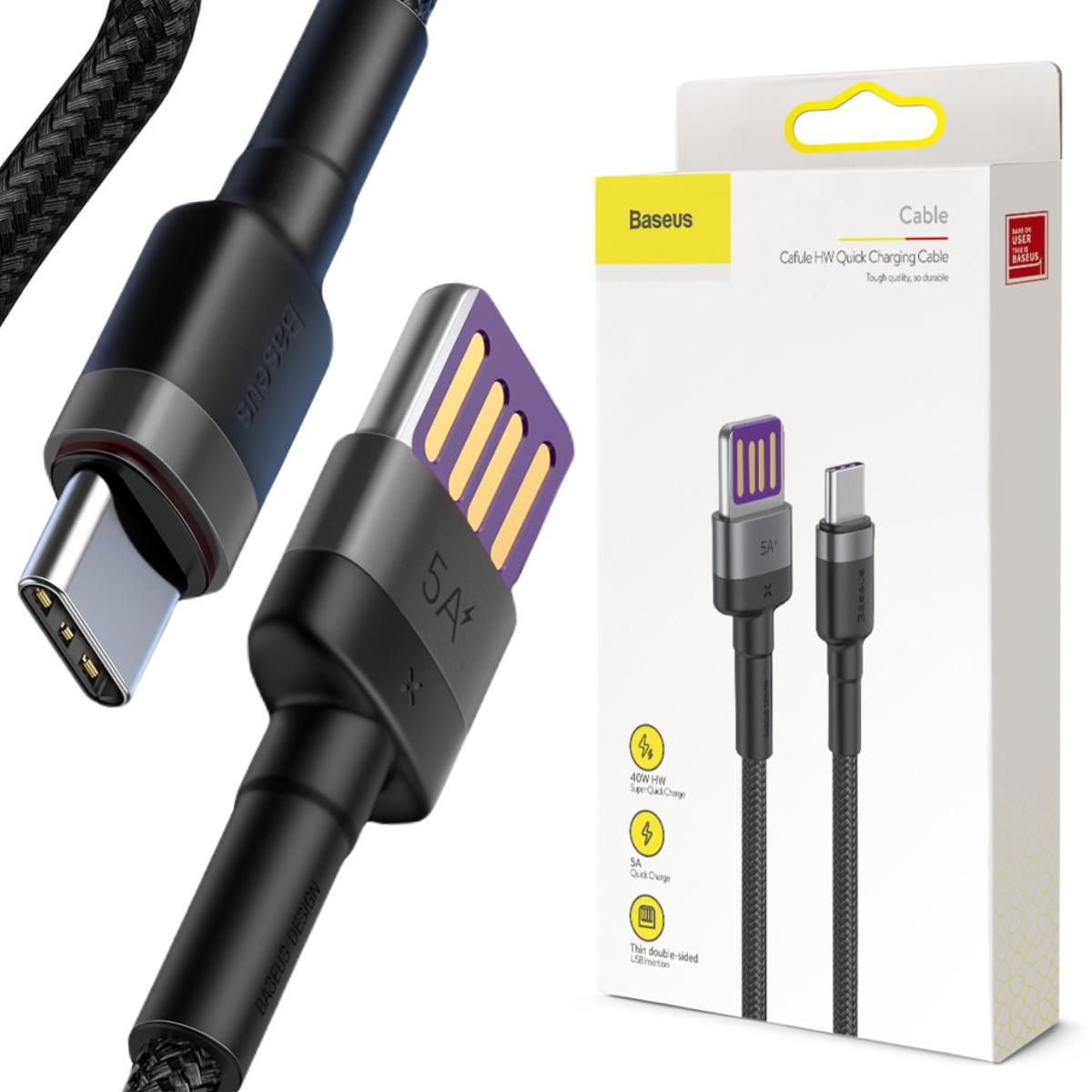 Baseus Cafule kabel USB-C SuperCharge 40 W Quick Charge 3.0 1 m CATKLF-PG1 – najważniejsze cechy: