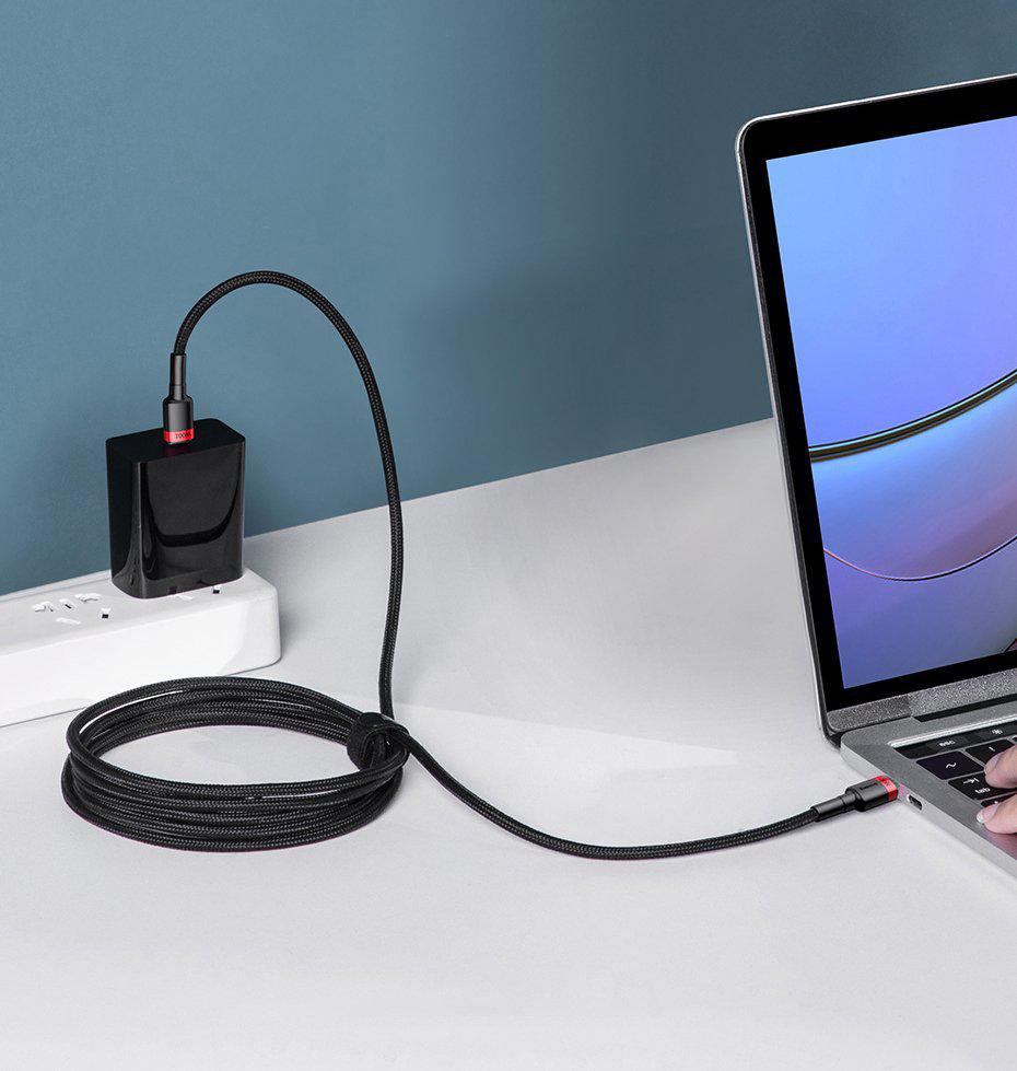 Baseus Cafule - nylonowy kabel USB Typ-C PD 2.0 100W 20V 5A 2m obsługujący technologię szybkiego ładowania