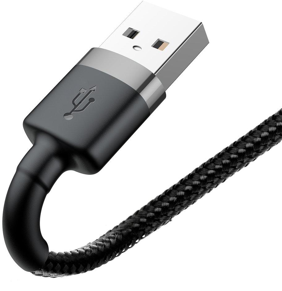 Baseus Cafule Cable - nylonowy kabel USB / Lightning QC 3.0 2.4A 0,5m z odciążnikami naprężeń