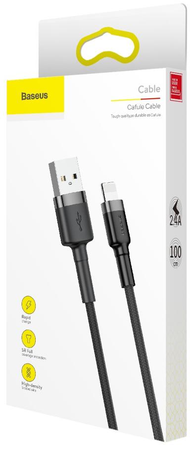 Baseus Cafule Cable wytrzymały nylonowy kabel USB / Lightning QC 3.0 2.4A 1m w oplocie (CALKLF-BG1) - specyfikacja i dane techniczne: