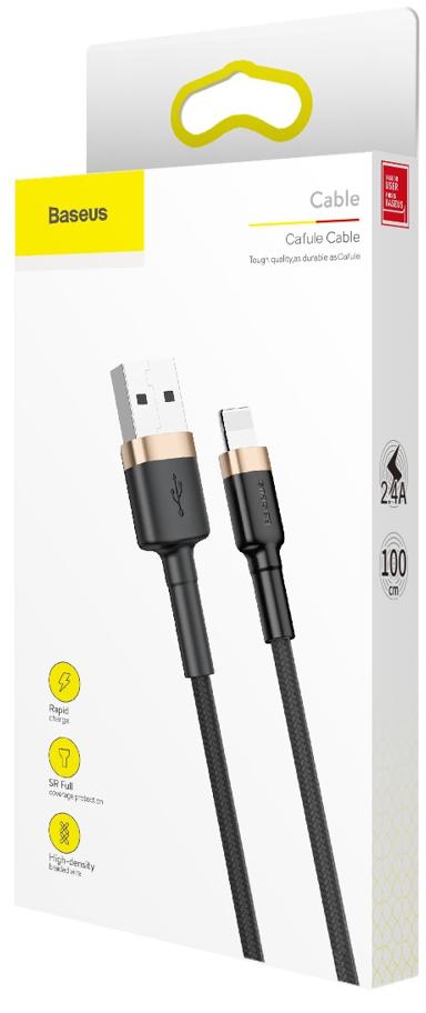 Baseus Cafule Cable nylonowy kabel USB / Lightning QC 3.0 2.4 A 1 m w oplocie CALKLF-BV1 – specyfikacja i dane techniczne: