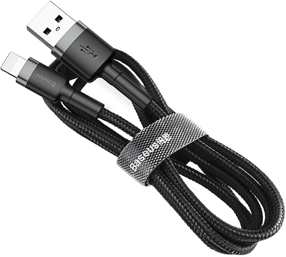 Baseus Cafule Cable CALKLF-RG1 300cm USB / Lightning QC 3.0 2A - kabel ładujący z rzepem ułatwiającym organizację