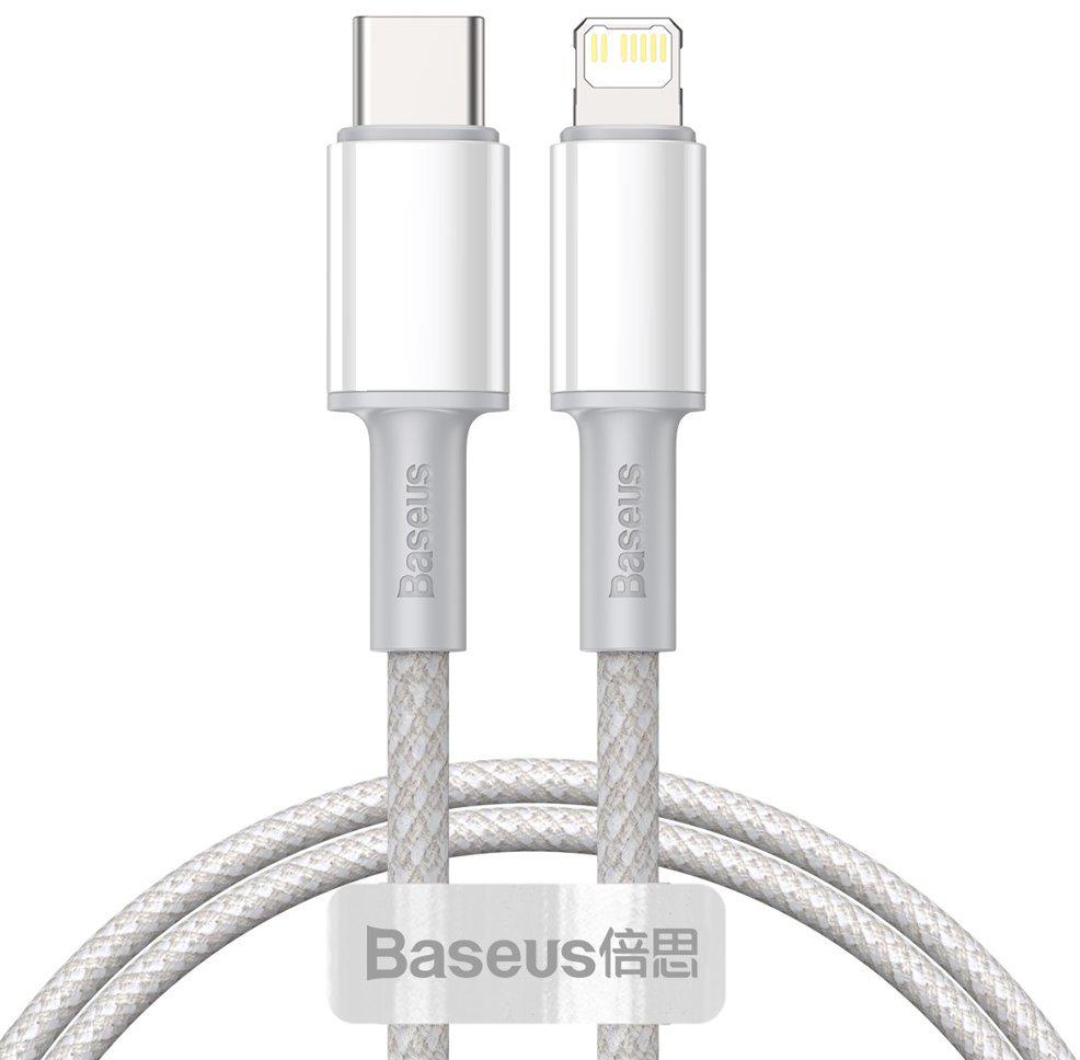KABEL USB-C -* Lightning / iPhone Baseus Cafule CATLGD-02 1m 20W PD Quick Charging BIAŁY W OPLOCIE