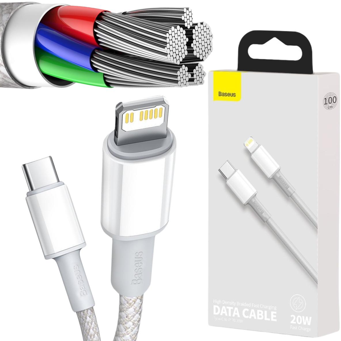 Baseus kabel USB Typ-C / Lightning Power Delivery 20W 1m biały (CATLGD-02) - najważniejsze cechy: