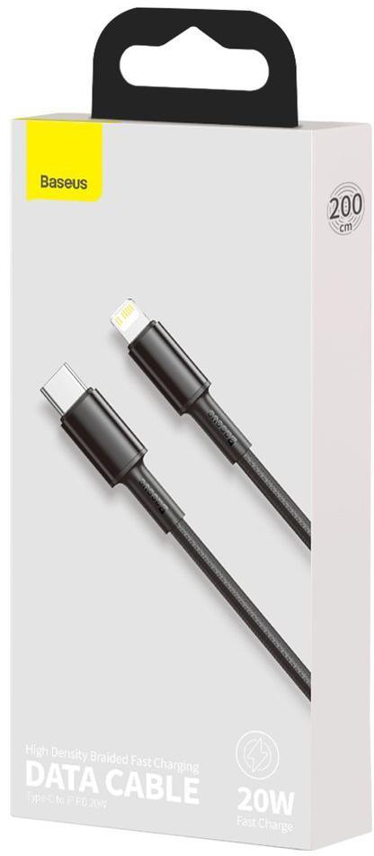 Baseus kabel USB Typ-C / Lightning Power Delivery 20W 2m czarny (CATLGD-A01) - specyfikacja i dane techniczne: