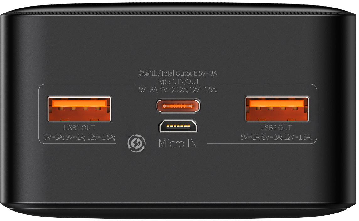 Powerbank Baseus Bipow Digital Display PPBD050401 30000mAh 20W PD QC 3.0 2x USB-A 1x USB-C + KABEL