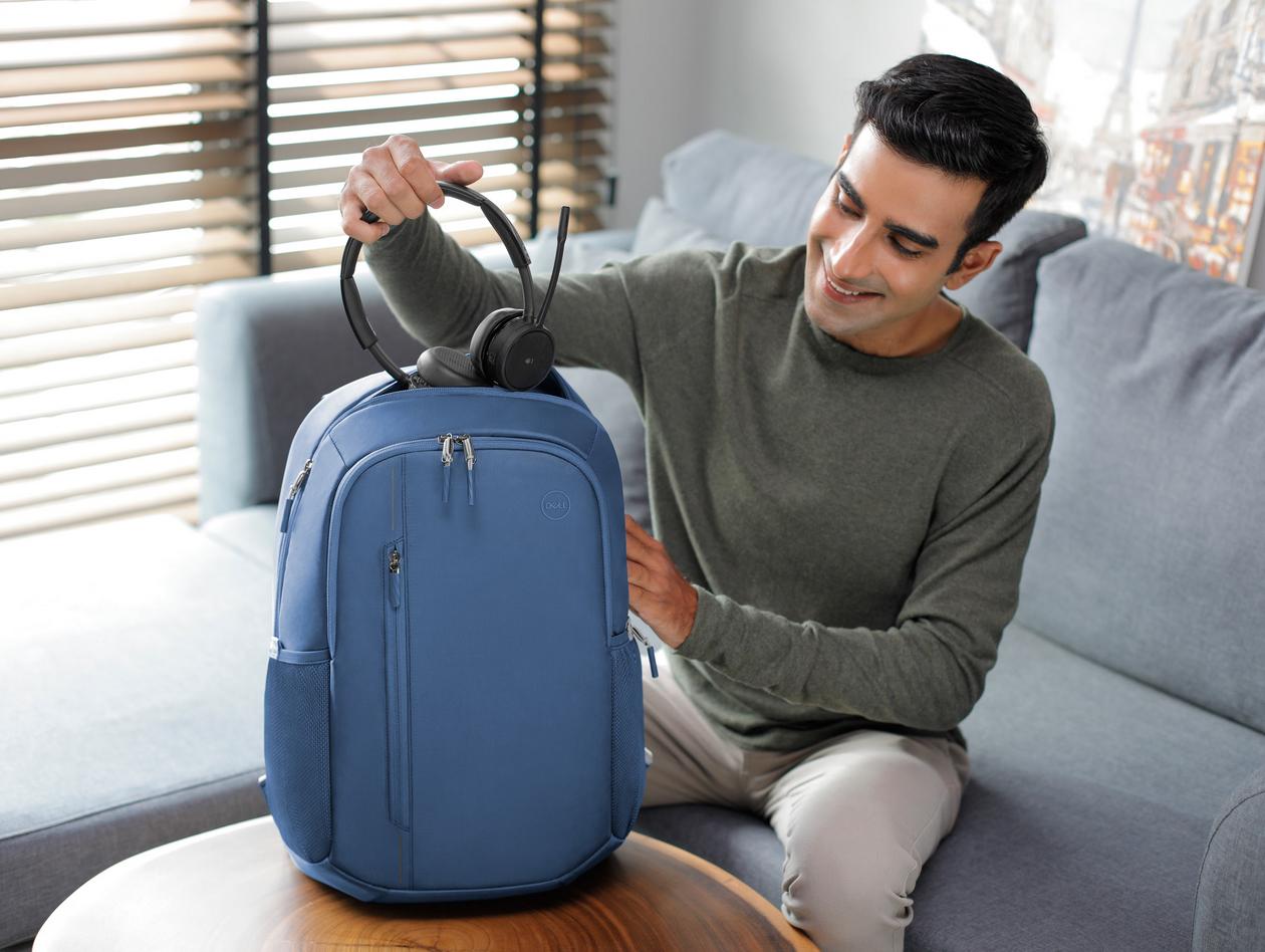 Plecak na notebook o przekątnej 15\" Dell EcoLoop Urban Backpack niebieski  - stylowy, komfortowy i praktyczny