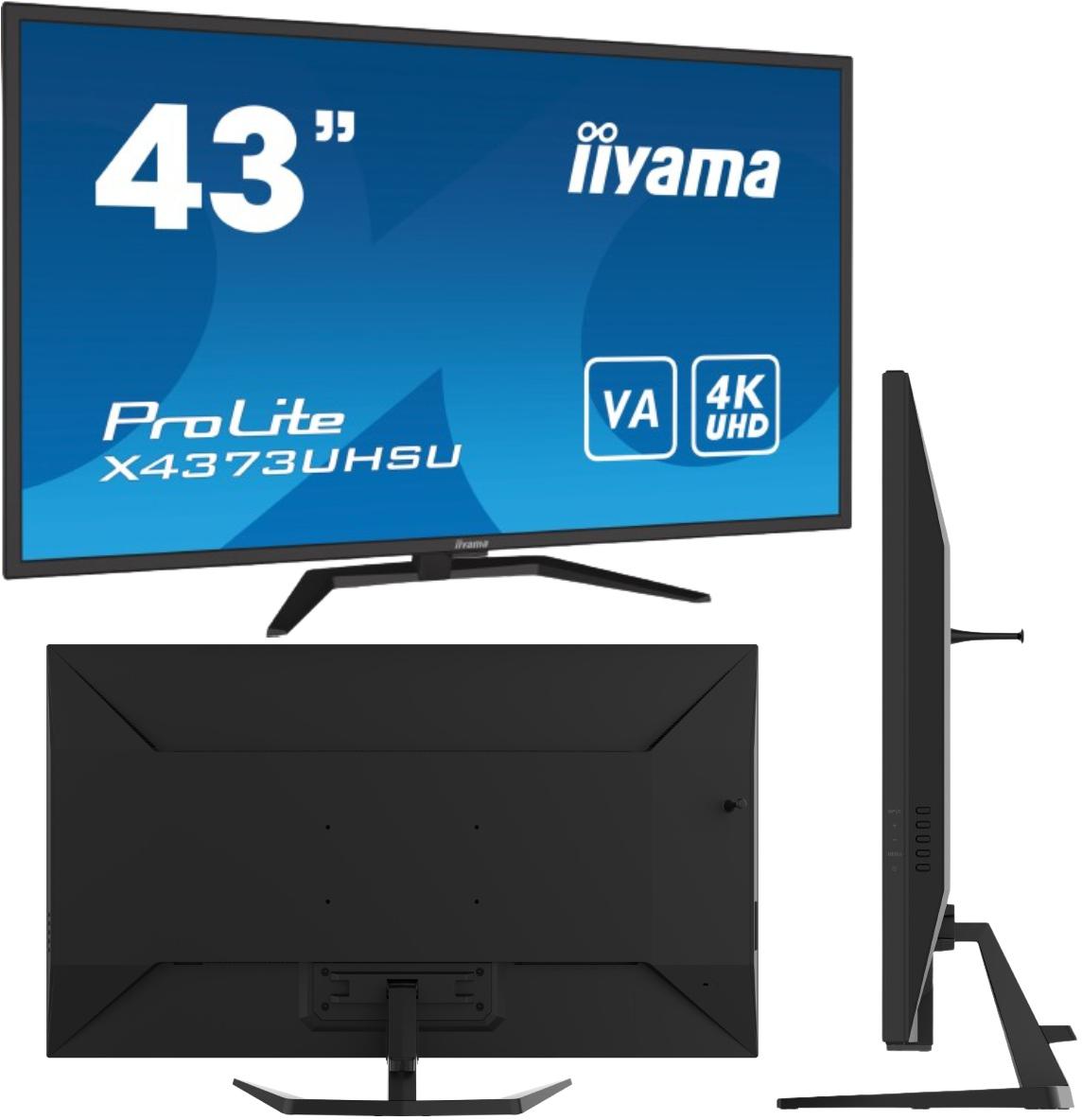 Monitor LED 43\" Ultra HD 4K VA z funkcją PbP IIYAMA ProLite X4373UHSU-B1 - najważniejsze cechy: