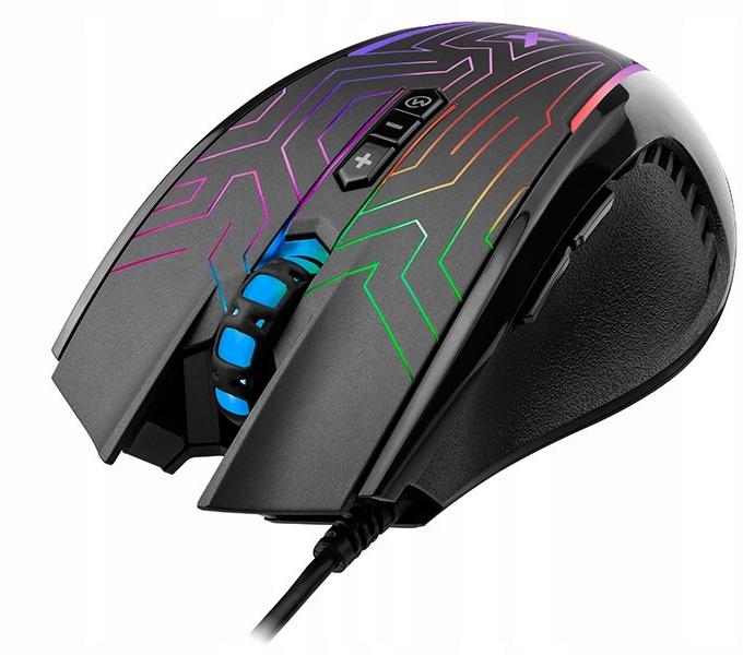 Gamingowa mysz optyczna RGB USB 2400 DPI A4Tech XGame X87 Maze - nowoczesna, podświetlana mysz dla graczy