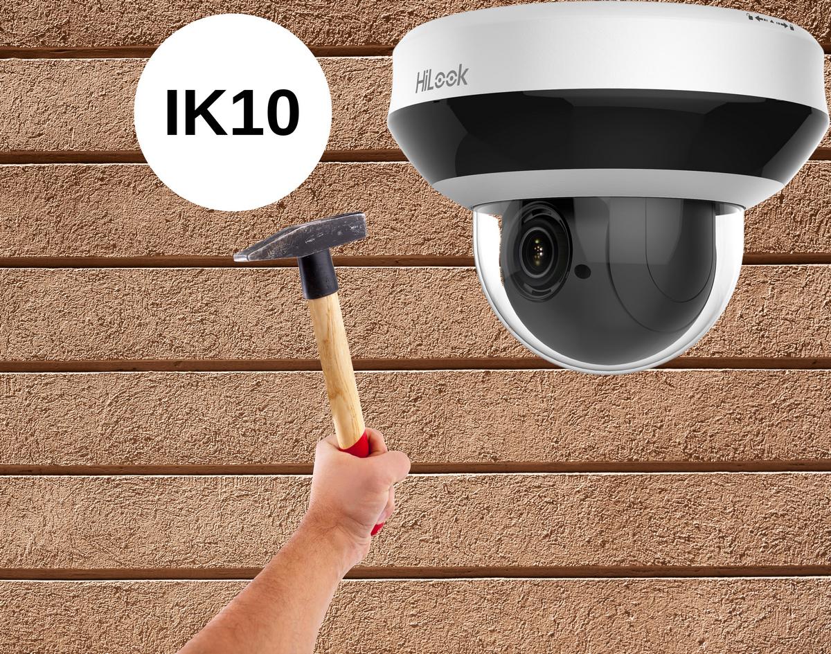 Obrotowa kamera monitorująca IP PTZ 4MPx HiLook by Hikvision o klasie odporności mechanicznej IK10