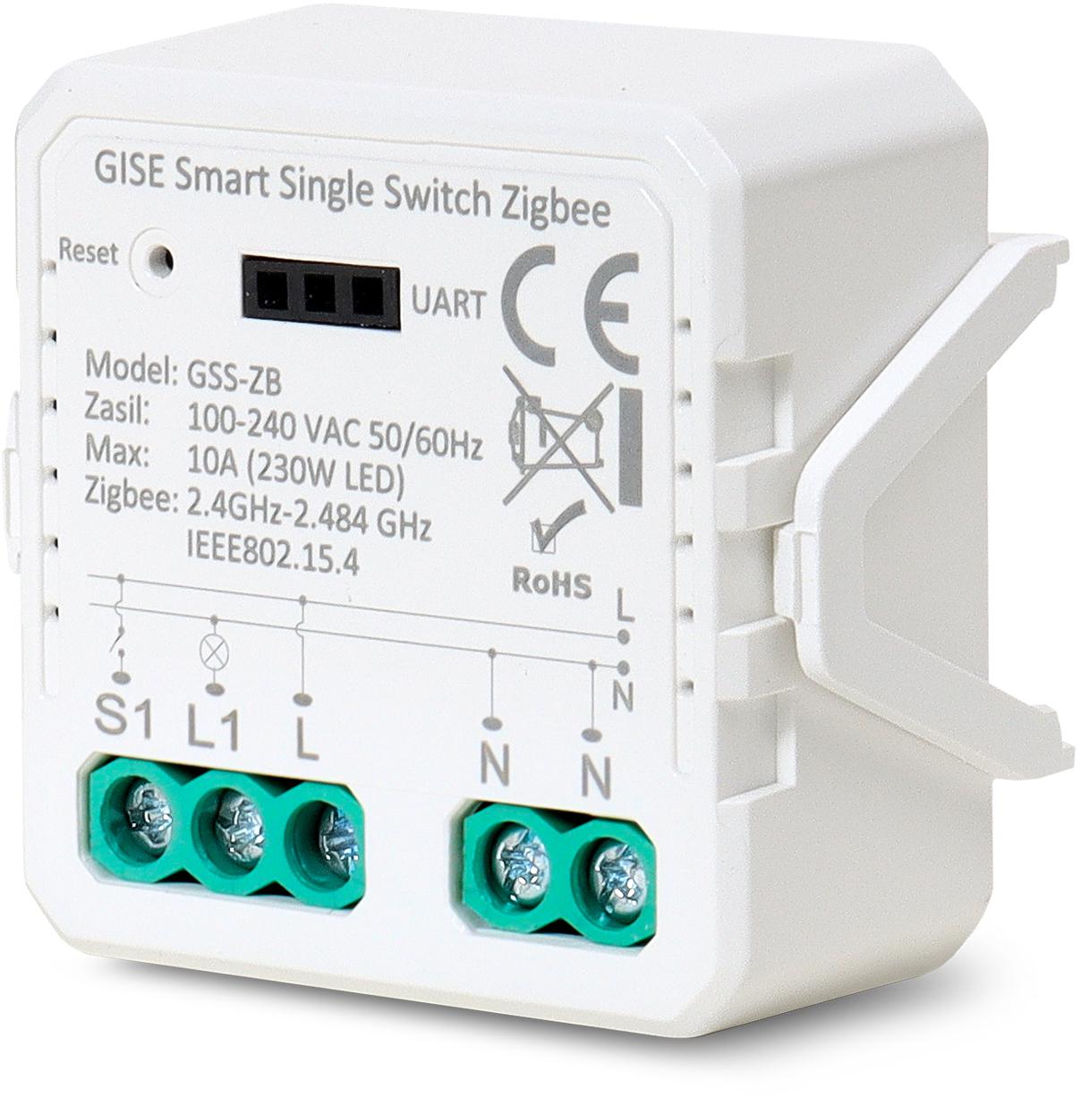 Gise SMART Single Switch - pojedynczy przekaźnik oświetleniowy Zigbee kompatybilny z aplikacją TUYA