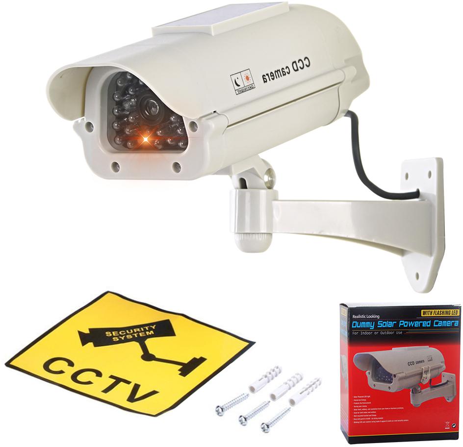 Solarna atrapa kamery tubowej CCTV biała AT-2SB-W - specyfikacja: