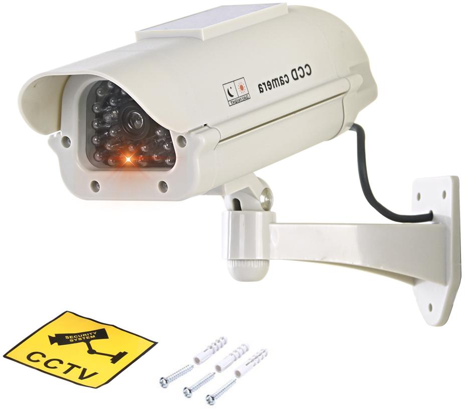 Solarna atrapa kamery tubowej CCTV biała AT-2SB-W - zawartość zestawu: