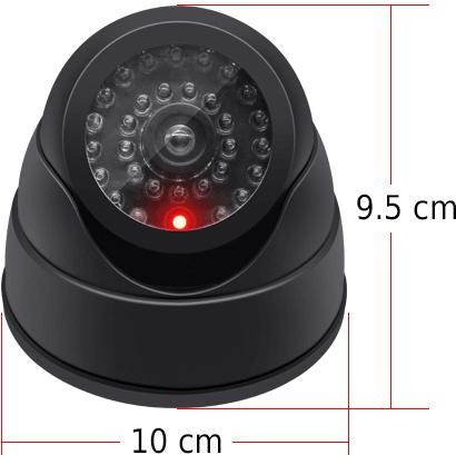 Czarna atrapa kamery kopułkowej do monitoringu AT-1D-B - specyfikacja: