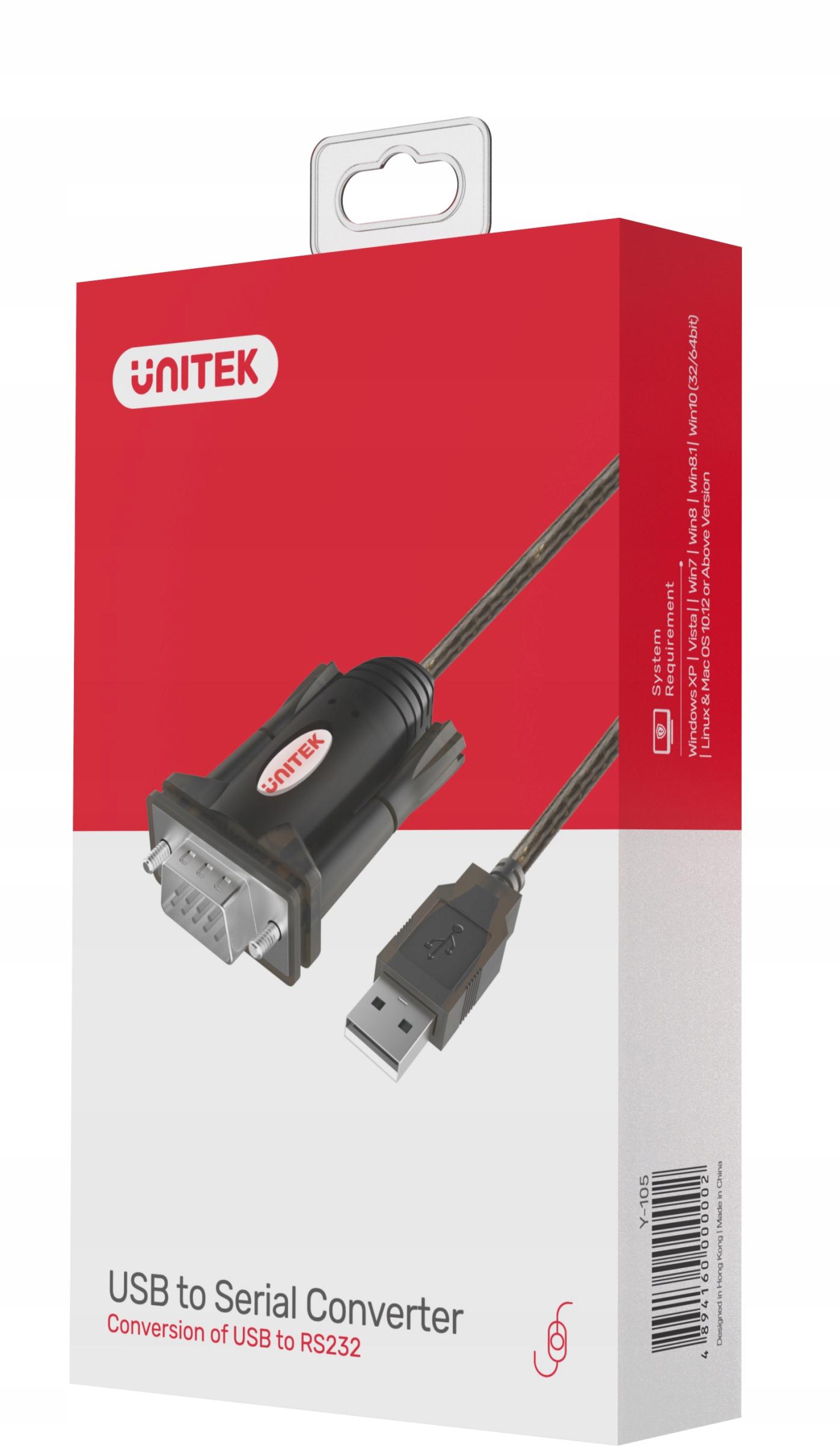 Adapter Unitek Y-105 przejściówka USB na RS-232