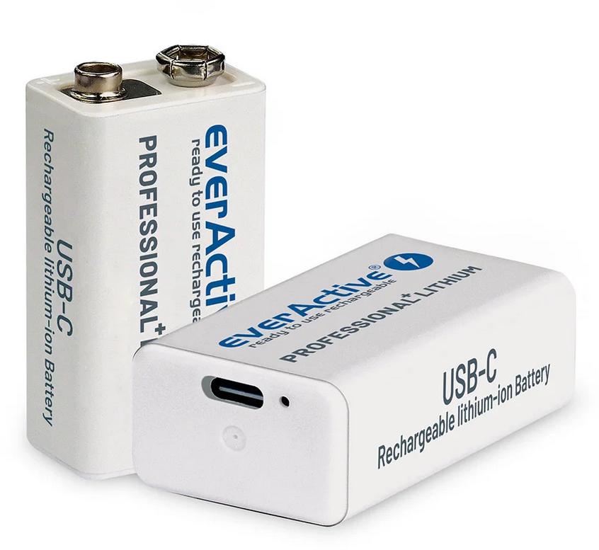 Wybierz akumulator 6F22 Li-Ion everActive 9V 550mAh z gniazdem USB-C i... bądź bardziej eko, niż dotąd!