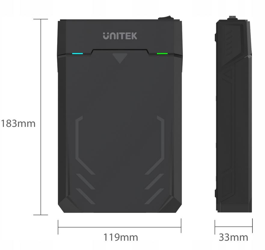 Unitek Y-3035 obudowa USB 3.1 do HDD 2,5\", 3,5\" SATA UASP - specyfikacja i dane: