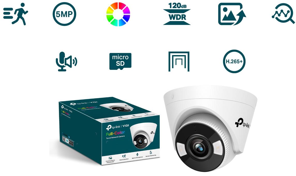 TP-Link VIGI C450 (2.8mm) - poznaj wszystkie funkcje inteligentnej, w pełni kolorowej kamery sieciowej IP 5MPx:
