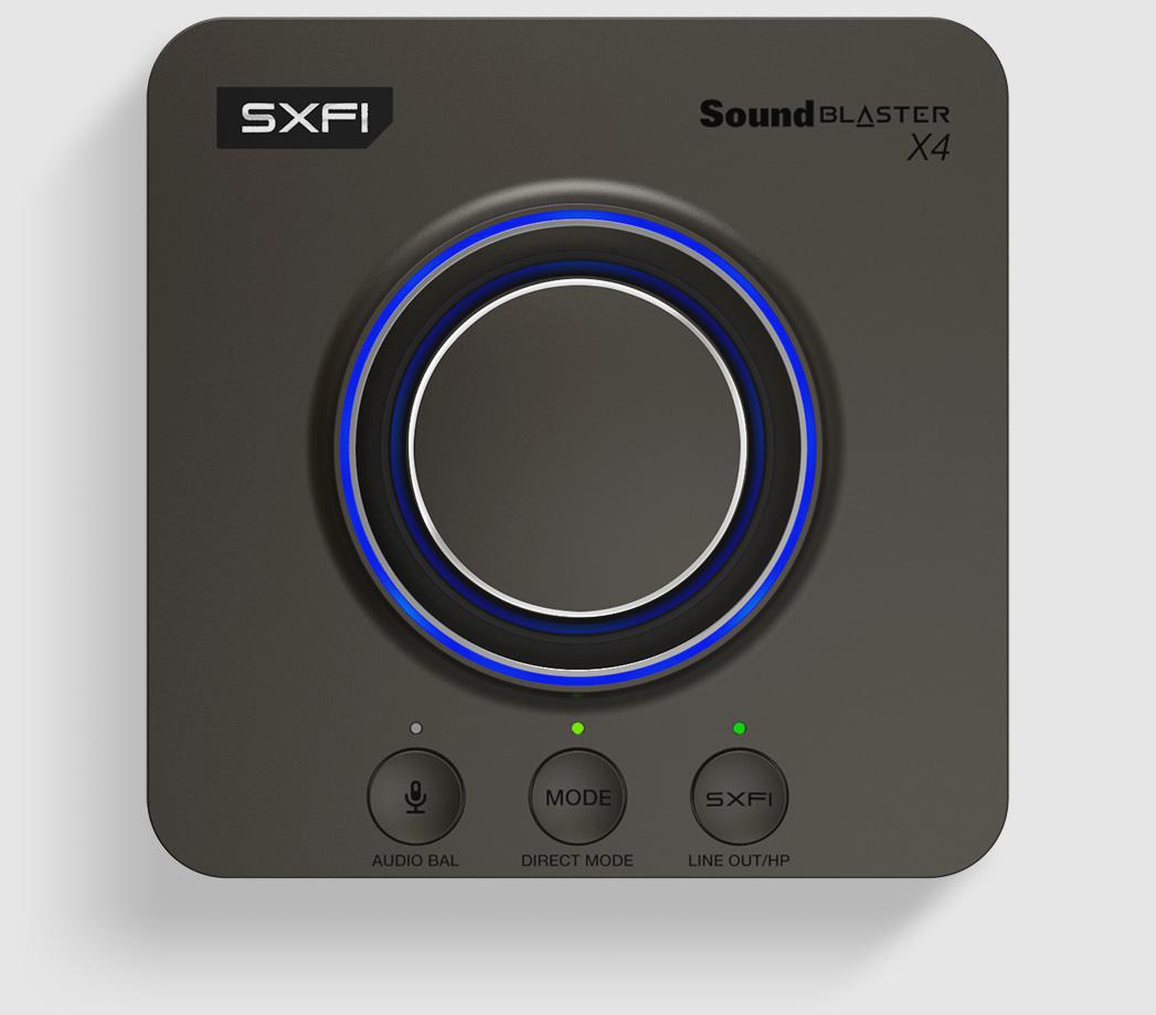 Zewnętrzna karta dźwiękowa 7.1 Smartcomms Kit Creative Sound Blaster X4 - przycisk bezpośredniego wyciszania mikrofonu, amplituner i zasilanie USB
